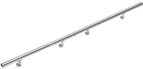 Monzana corrimano acciaio inox V2A ringhiera scale ingresso giardino 200cm passamano esterni interni fissaggio a parete