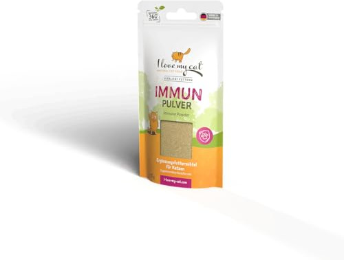 I Love My Cat Ergänzungsmittel für Katzen mit Sorgfältig Abgestimmte Zusammensetzung Von Tierärzten Entwickelte Rezeptur Ohne Künstliche Zusatzstoffe Immun Pulver 35g