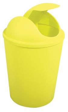 MSV - AKO Abfalleimer mit Klappdeckel - 5,5 l Fassungsvermögen - Kompaktes und praktisches Design - Ideal für Bad oder Küche - Pistazienfarben - Einfache Bedienung