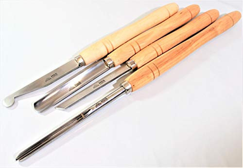 STUBAI Drechselmesser Set 4 tlg. S700002 Beitel Messer Drechseleisen in Tasche