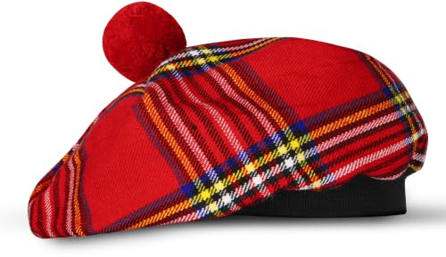 UMAM Chapeau Traditionnel écossais Tam o' Shatner Tammy Chapeau Plat Kilt Nombreux Tartans, Royal Stewart 003tcp, Taille Unique
