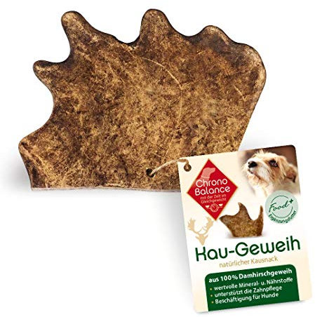 ChronoBalance-XL Corno di Cervo Daino per Cani, Confezione da 1, 100% Naturale, Osso di Cervo, Cura Dentale, Giocattolo per Cani, Ricco di Minerali e Nutrienti, Lunga Durata