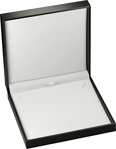The Jewellery Pak Colore nero grande collana catena regalo scatola regalo di lusso morbido al tatto materiale pelle PU collana scatola di immagazzinaggio dimensioni 16,3 cm (larghezza) 16,42 cm