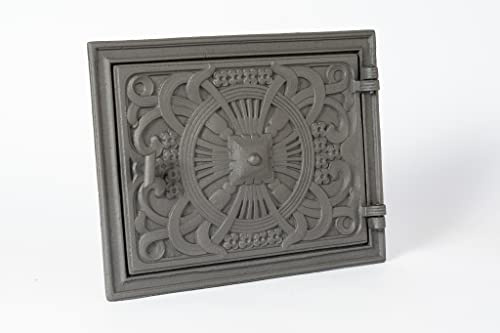SEZAM, Ofentür aus Gusseisen, Massive dicke Ofentür, Einzeltür Pizzaofentür, Türen für Pizzaöfen, Brotöfen, Gartenküchen und Räucherkammer, Graphit Farbe 32.50x4x25.70cm