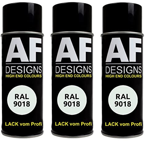 Alex Flittner Designs Lackspray RAL 9018 PAPYRUSWEISS seidenmatt 3x 400ml Spraydose Buntlack Autolack