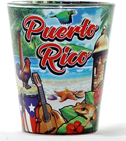 Verre à liqueur avec scène de Porto Rico