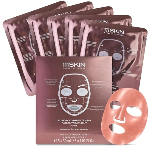 Rose Gold Brightening Facial Treatment Mask by 111Skin for Unisex - 5 Pc Mask