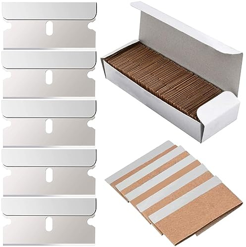 100 cuchillas rascadoras de afeitar, cuchillas de repuesto antiarañazos para coche, raspador de plástico para ventanas, adecuado para vitrocerámica, calcomanías, pintura, residuos, pintura,