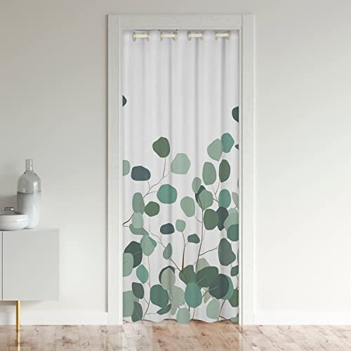 Tropische Blätter Türvorhang 86x203cm für Tür Privatsphäre Blatt Schrank Vorhang für Innentür Raumteiler für Schlafzimmer Wohnzimmer Botanische 30%-50% Zimmer Verdunkelung Schwarzout Vorhang