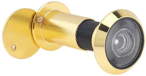 HOJLKLD Spioncino con foro di apertura, spioncino a 200 gradi, con copertura rotante resistente per la privacy, per porte da 3,8 cm a 6,9 cm (oro)