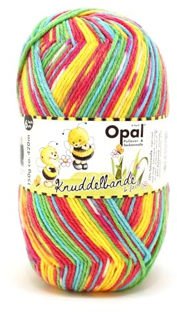 Opal Knuddelbande (420m) 6-fädiges Garn - Wollmischung, zum Stricken warmer Socken mit einzigartigen Farbmustern, 11324, 1 x 150g
