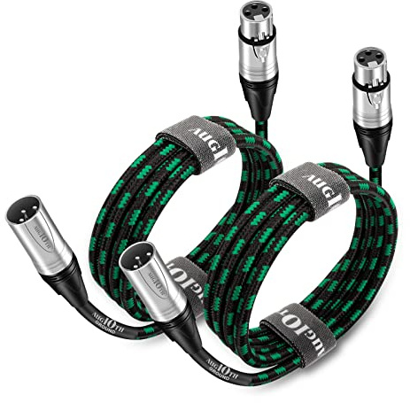 Augioth XLR Pro Mikrofon Kabel 1 Meter 2 Pack Männlich (Male) zu Weiblich(Female) XLR Kabel 3-polig rot ausgewogen abgeschirmt