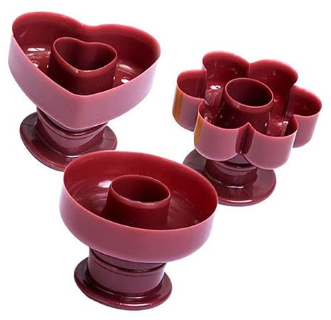 ABOOFAN 3pezzi Stampi Per Ciambelle in Pp Di Buona Qualità Strumenti Per Biscotti e Torte Stampi Forma Di Fiore Rotonda e Cuore Per Ciambelle Fai Da Te
