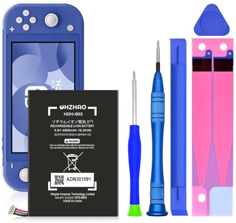 OHZHAO HDH-003 Battery, 2025 Upgraded 4800mAh High Capacity 0 Cycle for switch battery replacement, Suitable for Nintendo Switch Lite, Lite HDH-003 HDH-001 Lite with Installation Tools Kit