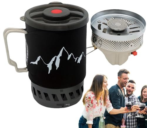 Fornello zaino | Pentola, fornello completo da campeggio per viaggi, campeggio, escursioni e picnic
