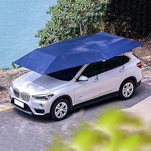 twostronking Beweglicher Carport, Automatisches Auto-Schirmzelt, Eingebauter, Herausnehmbarer Akku, Fernbedienung, Sonnenschutz Und Wärmeisolierung, (Größe: 4800x2300mm, Vollautomatisch, Farbe: Blau)