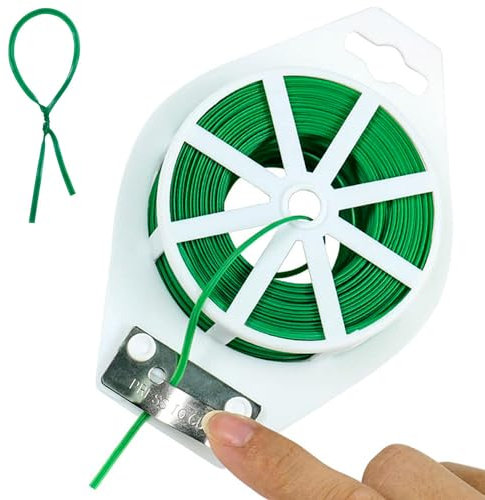 XNBTFK 100m Garden Wire, Plant Twist Ties Support Wire With Cutter, Plant Ties, Garden Ties, Garden Wire For Climbing Plants, Gardening Wire
