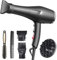 HappyGoo sèche-cheveux ionique Séchage rapide Salon, sèche-cheveux à 2 vitesses 3 réglages de chaleur, sèche-cheveux avec diffuseur, peigne concentrateur