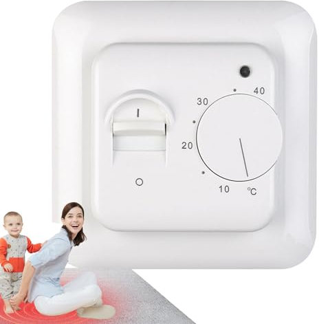 Mechanical Room Thermostat,Manual Adjustable Floor Heating Controller - Mechanical Knob Design Heater Thermostat for Commercial and Civil Buildings