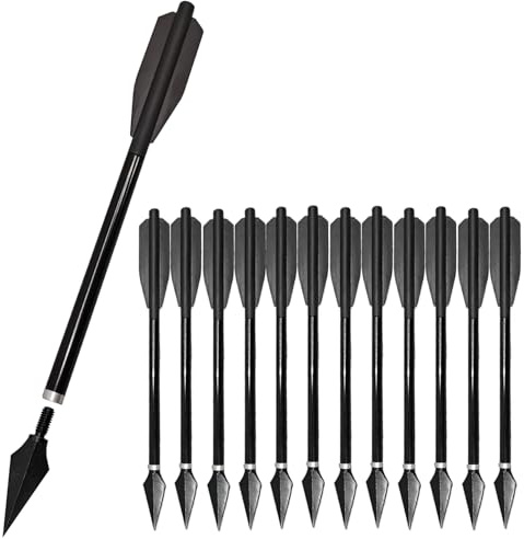 biubiusot 6,7 Zoll Aluminium Armbrust Pfeile Armbrust Bolzen Pfeile Mini Armbrustbolzen Kleine Jagd Pfeile für Schießübungen (Schwarz)