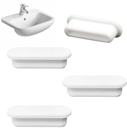 4PCS Sink Overflow Covers, White Rubber Overflow Hole Cap Elliptical Drain Cover Inserts for Kitchen Bathroom