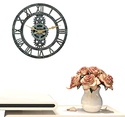Orologio da parete da giardino, impermeabile, orologio da giardino | Orologio decorativo retrò, orologi da parete senza ticchettio, orologio da parete in metallo | Orologio per interni ed esterni