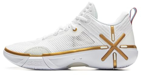 LI-NING Wade Shadow 6V2 Herren leichte atmungsaktive Anti-Rutsch und Rebound professionelle Basketball Spiel Schuhe Standard Weiß EU 46 1/3