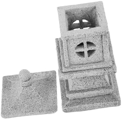FUTUREORYY Mini Pagoda Model Zen Garden Stone Pavilion Statue for Indoor Outdoor Decor Micro Landscape Ornament for Relaxation and Tranquility Gardens and Patios