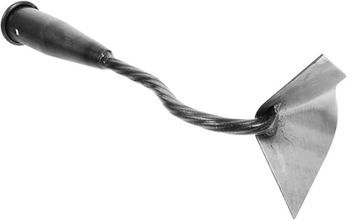 IWOWHERO Azada Triangular Pequeña de Hierro Galvanizado para Jardinería Azada para Tierra y Plantar Hortalizas Herramienta Multifuncional para Desbrozar y Abonar Terrenos