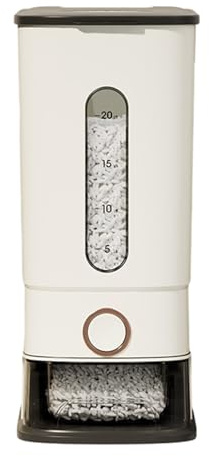 Générique Grain Container with Lid, Large Capacity 24 Litres Vacuum Storage | Rice Dispenser | for Cereal Food Home Kitchen Countertop Indoor Storage