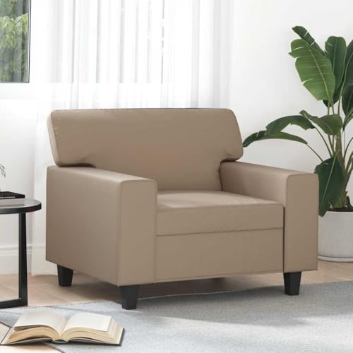 Yisssmeng Sessel Cappuccino-Braun 94 x 77 x 80 cm Kunstleder Schlafsessel mit Metallgestell Bequeme Polsterung Modernes Design für Wohnzimmer Schlafzimmer Büro