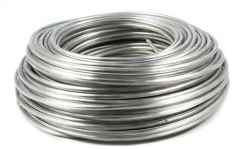 30M Stahl-Trimmerfaden 2,4 mm, Metall Mähfaden für Motorsense & Rasentrimmer, Robuster Freischneider-Faden aus Stahldraht für hohes Gras, Unkraut, Gestrüpp & harte Vegetation