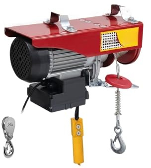 Argani elettrici Gru Elettrica Portatile Dell'argano Di Potere Della Famiglia Fune 440LBS-2200LBS Con La Controllo Via Cavo Senza Fili Verricello elettrico(880LBS Wire)