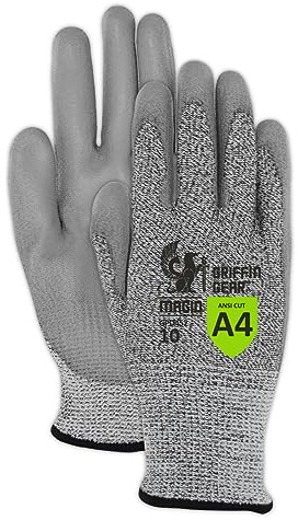 MAGID Griffin Gear ANSI A4 Liquid Repellent Nitrile Work Gloves , 12 Pairs, Size 9/Large, GPD452