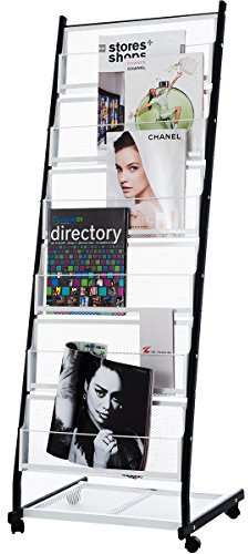 BPT Magazinregale Prospektständer Boden für Broschüren, Prospekthalter, Format A4, Eisen-Bücherregal