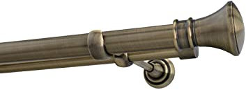 Sento 25/16mm Metall Gardinenstange Vorhangstange 2-läufig Messing Antik Classic 160 cm Pryma