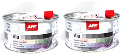 Mastic aluminium 2 x 1,8kg + durcisseur,fer, alu, acier, métal, carrosserie