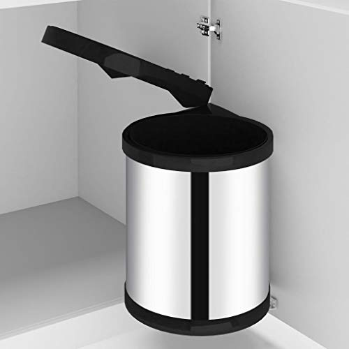Festnight Poubelle Intégrée de Cuisine Poubelle Encastrable Acier Inoxydable 12 L