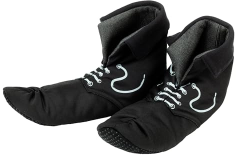 Pippi Langstrumpf Jungen & Mädchen Schuhe in Schwarz – Hausschuhe für Kinder & Kinderschuhe in Schuhgröße 36/37 – Faschingskostüm & Halloween Kostüm Schuhe für Kinder