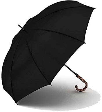 WGD 1pcs Windproof Large Rain Umbrella, 8K Retro Bamboo Rattan Curved Handle Long-handle Umbrella, Strong Windproof Parasol,，Travel Golf Unisex 110cm (Color : A)