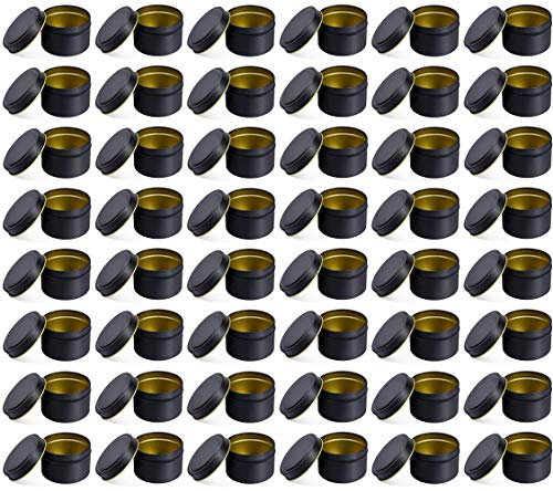 NRANSON Latas de Velas para Hacer Velas, 48 tarros Redondos de Metal de 8 Oz con Tapas, recipientes Decorativos para Velas para Hacer Velas DIY, Suministros para artesanías (48,8OZ)