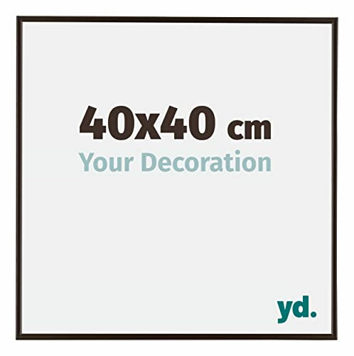 Your Decoration - Bilderrahmen 40x40 cm - Antrazit - Bilderrahmen aus Kunststoff mit Acrylglas - Antireflex - 40x40 Rahmen - Evry