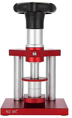 Uhrenpresse, Uhrmacher-Uhren-Reparaturwerkzeug mit 20 Stanzschablonen, Reparaturwerkzeuge, Schraubentyp präzise Kristall-Lünette, Uhrengehäuse, kompatibel mit 5500A/5500C, 18