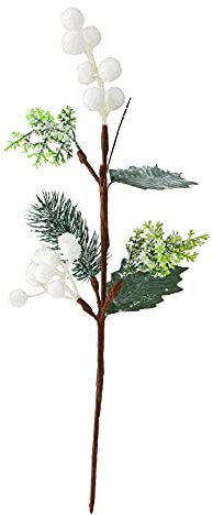 Mokyler Künstliche Stechpalmen-Beeren, Tannenzapfen, Zweige, künstliche Tannenzapfen, Zweige, für Weihnachten, Party-Dekoration, 6 Stück