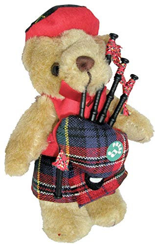 I LUV LTD Musikfigur Teddybär, Schottisches Geschenk für Macpherson Tartan Clan, Hergestellt in Schottland