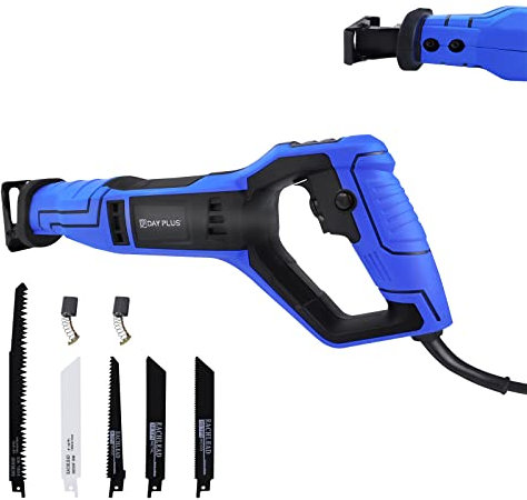 900W Reciprocating Saw with 5 Saw Blades, 0-2800SPM Variable Speed, 28mm Stroke Length, Electric Hand Sawzall for Metal/Wood/PVC Pipe/Tree Pruning