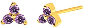 Aeici Boucles d Oreilles Argent Femme 925, Boucle d Oreilles Femme Triangle Géométrique Zirconium Violet Boucle d'Oreille Or