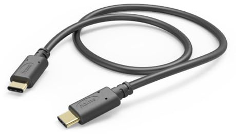Hama Ladekabel, USB C auf USB C, 1m, Schnellladung | Handy Ladekabel schwarz, Datenkabel, USB Kabel, Handykabel, USB Typ C, USB-C, vergoldete Stecker, maximal kompatibel