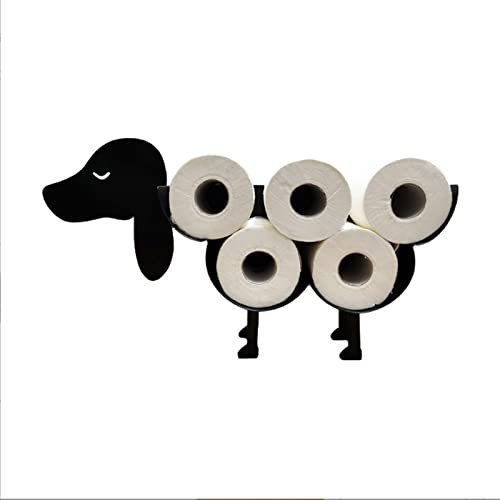 OUSIKA Toilettenpapierhalter Wandhalterung Eisen Hund Schaf Form Rollenpapierhalter niedliches Tier freistehende Toilettenpapier Tissue Racks Home Badezimmer Dekoration Ablagen