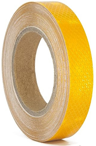 XFXIA Reflektierendes Klebeband Gelb 20m x 2.5cm Wasserdicht Reflektorband Selbstklebend Warnklebeband Sicherheitsband-Conspicuous Warning Tape für Fahrzeuge,Autos,Anhänger,Boote
